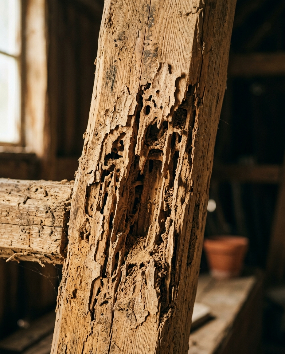 Hollow Wood — sign of termite infestation